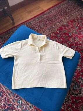 Uniqlo Pale Yellow Short-Sleeve Polo Top